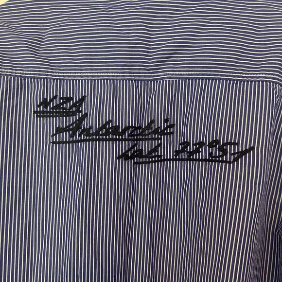 New Zealand Auckland Flip Cuff Long Sleeve Striped Button Down Shirt Size XXL - Picture 12 of 13